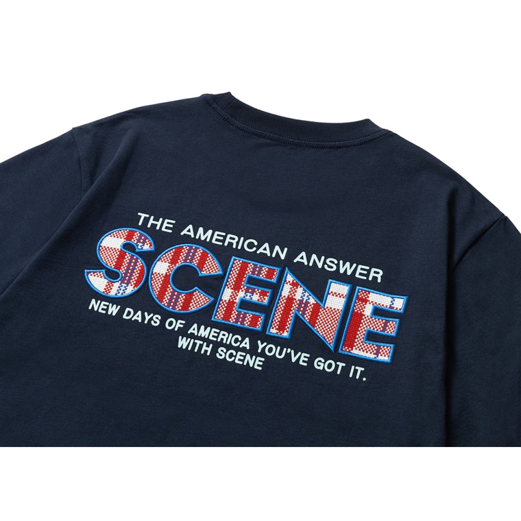 SCENE BY ICE FIRE SCENE CHECKERED HK TEE-NAVY
