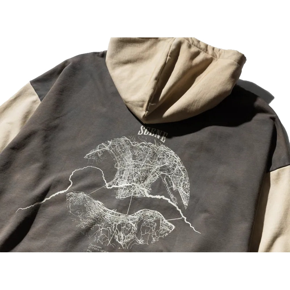 SCENE BY ICE FIRE SCENE LION ZIP UP HOODIE-DARK BROWN
