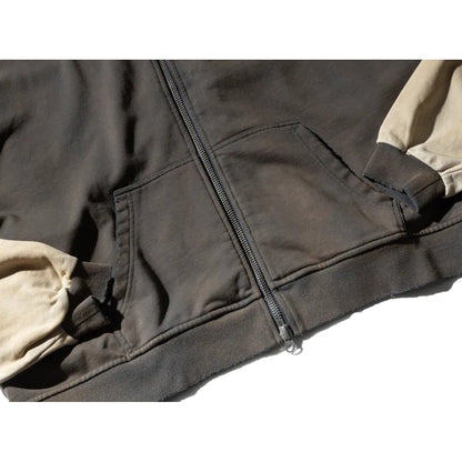 SCENE BY ICE FIRE SCENE LION ZIP UP HOODIE-DARK BROWN