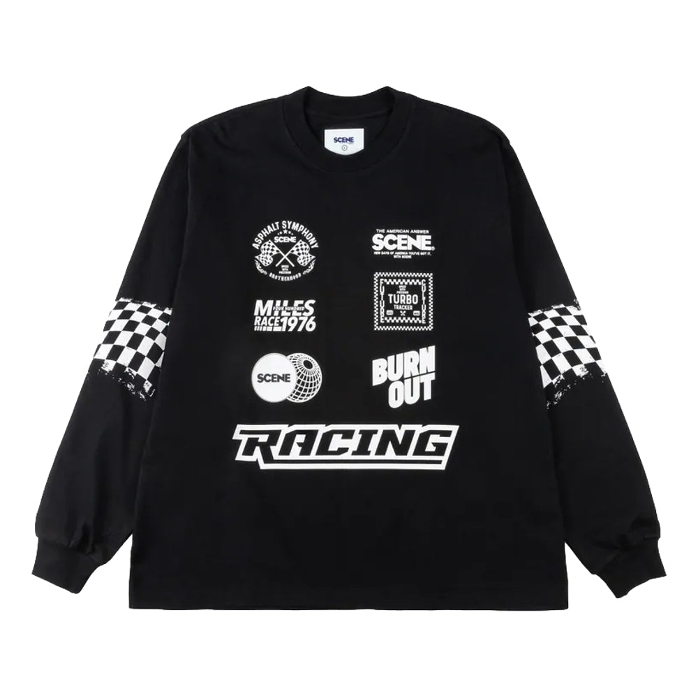 SCENE BY ICE FIRE SCENE RACING LONG TEE-BLACK