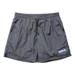 SCENE BY ICE FIRE METAL NYLON TRACK SHORTS-GREY