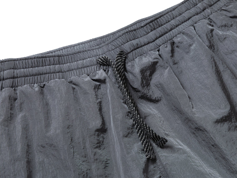 SCENE BY ICE FIRE METAL NYLON TRACK SHORTS-GREY