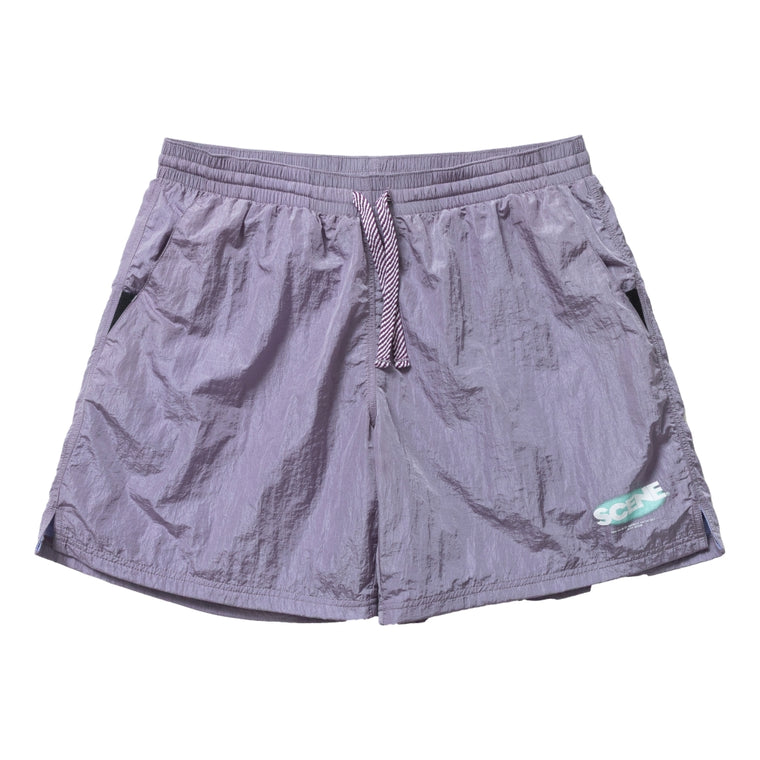 SCENE BY ICE FIRE METAL NYLON TRACK SHORTS-PURPLE
