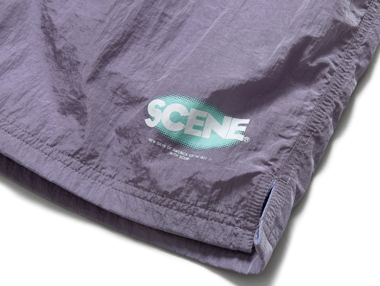 SCENE BY ICE FIRE METAL NYLON TRACK SHORTS-PURPLE