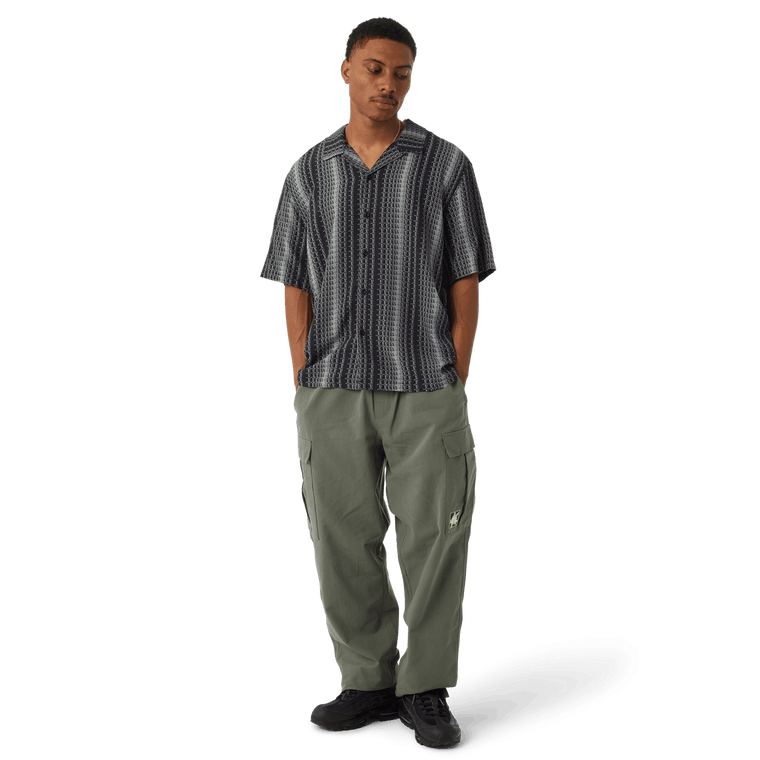 HUF SCRIPT STRIPE RESORT SHIRT-BLACK