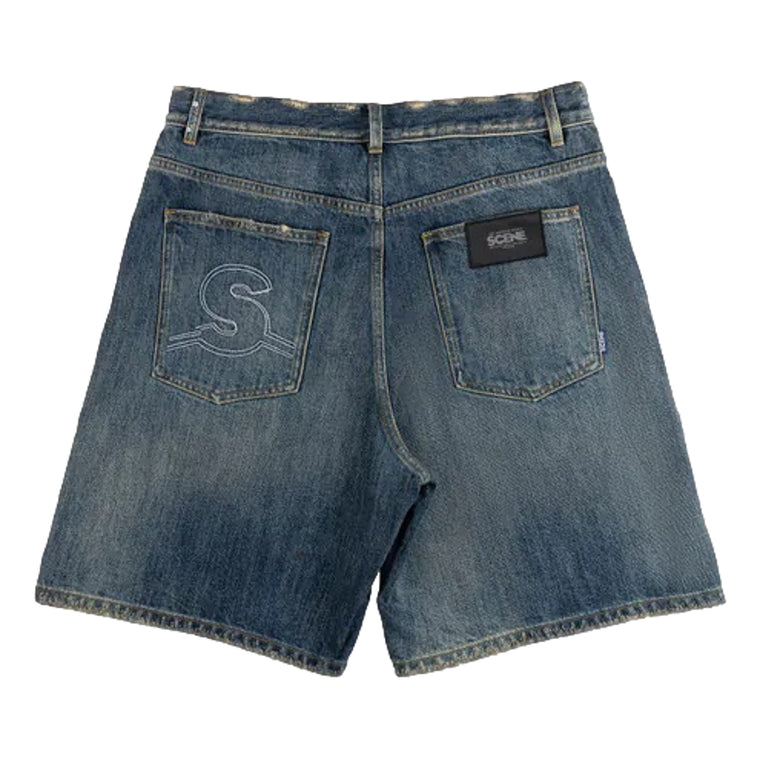 SCENE BY ICE FIRE SC_DENIM SHORT PANT C2 // -BLUE