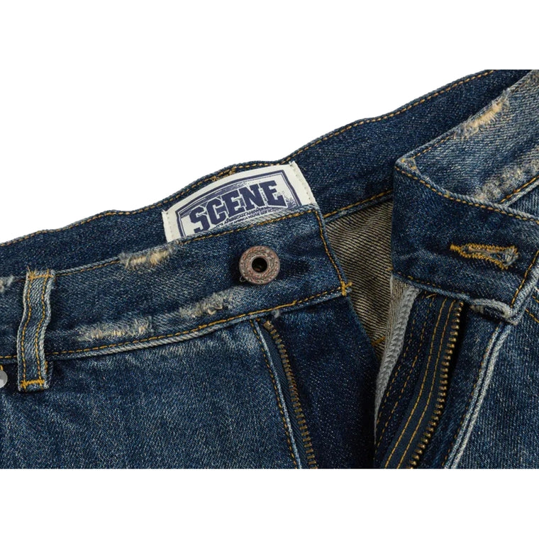 SCENE BY ICE FIRE SC_DENIM SHORT PANT C2 // -BLUE