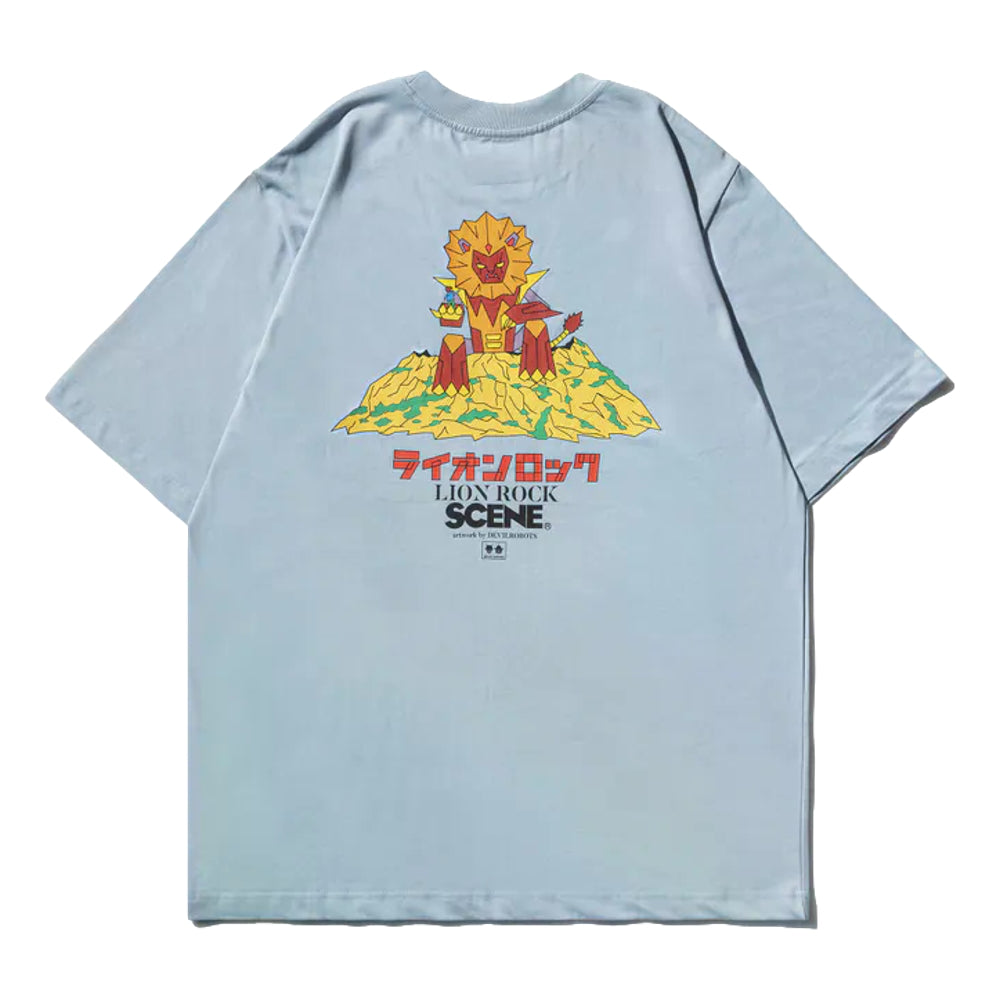 SCENE BY ICE FIRE x DEVILROBOTS _LION ROCK TEE-BLUE