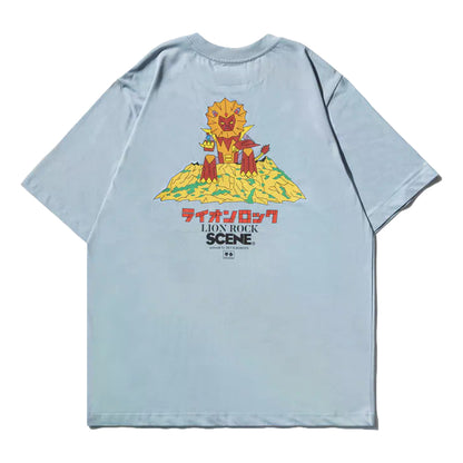 SCENE BY ICE FIRE x DEVILROBOTS _LION ROCK TEE-BLUE