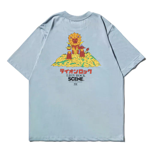 SCENE BY ICE FIRE x DEVILROBOTS _LION ROCK TEE-BLUE
