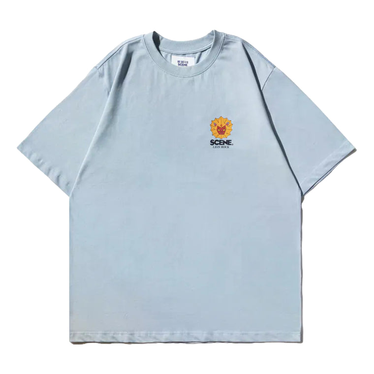 SCENE BY ICE FIRE x DEVILROBOTS _LION ROCK TEE-BLUE
