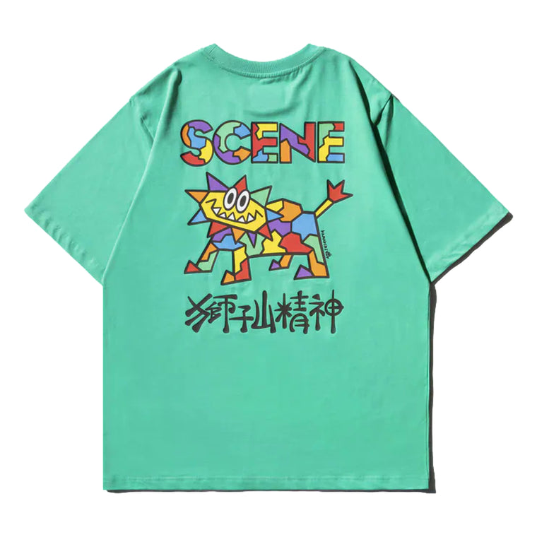 SCENE BY ICE FIRE x KAMA_LION ROCK TEE-GREEN