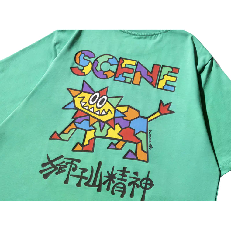 SCENE BY ICE FIRE x KAMA_LION ROCK TEE-GREEN