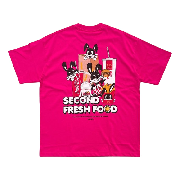 2ND CLOSET SECOND FRESH FOOD PRINTED T-SHIRT-FUCHSIA