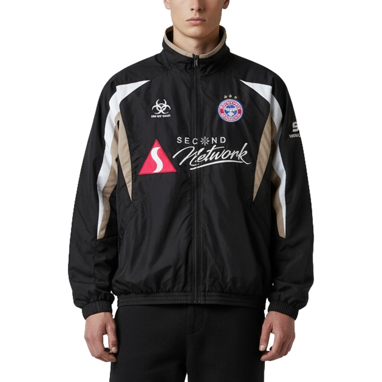 2ND CLOSET "SECOND NETWORK" SOCCER TRACK JACKET-BLACK