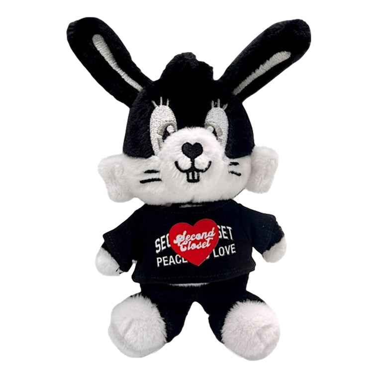 2ND CLOSET SECOND RABBIT DOLL KEYCHAIN-BLACK