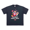 2ND CLOSET SECOND RABBIT "HAPPY MEAL" PRINTED T-SHIRT-BLACK BLUE