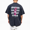 2ND CLOSET "SECOND RABBIT" IN THE TOWN GRAFFITI T-SHIRT-WASHED BLACK