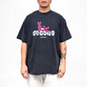 2ND CLOSET "SECOND RABBIT" IN THE TOWN GRAFFITI T-SHIRT-WASHED BLACK