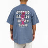 2ND CLOSET "SECOND RABBIT" IN THE TOWN GRAFFITI T-SHIRT-WASHED BLUE