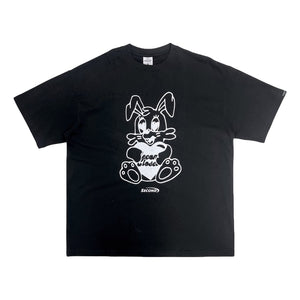 2ND CLOSET SECOND RABBIT WITH LOVE PRINTED T-SHIRT-BLACK