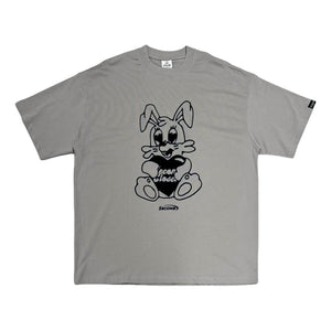 2ND CLOSET SECOND RABBIT WITH LOVE PRINTED T-SHIRT-GREY