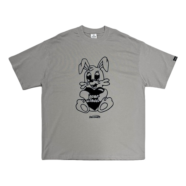 2ND CLOSET SECOND RABBIT WITH LOVE PRINTED T-SHIRT-GREY