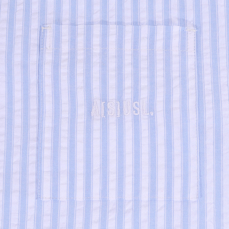 A[S]USL SEESUCKER STRIPES B/D SHIRT-BLUE STRIPES