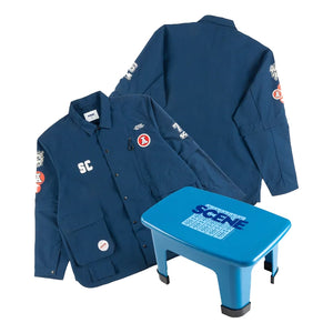 SCENE BY ICE FIRE SET A - RED A WORKER + PLASTIC STOOL-NAVY