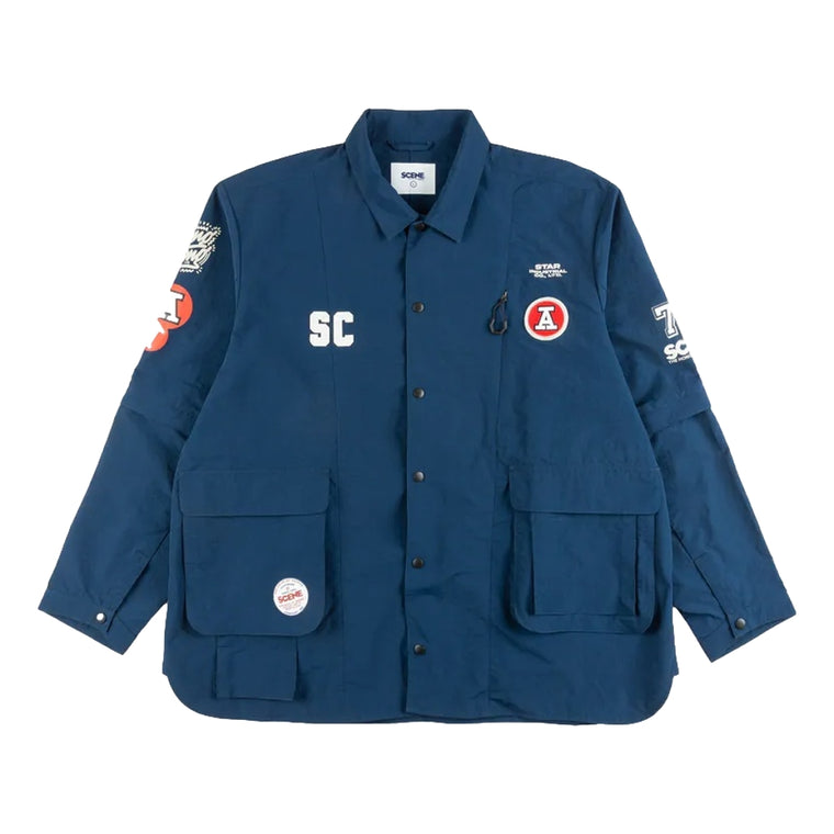 SCENE BY ICE FIRE SET A - RED A WORKER + PLASTIC STOOL-NAVY