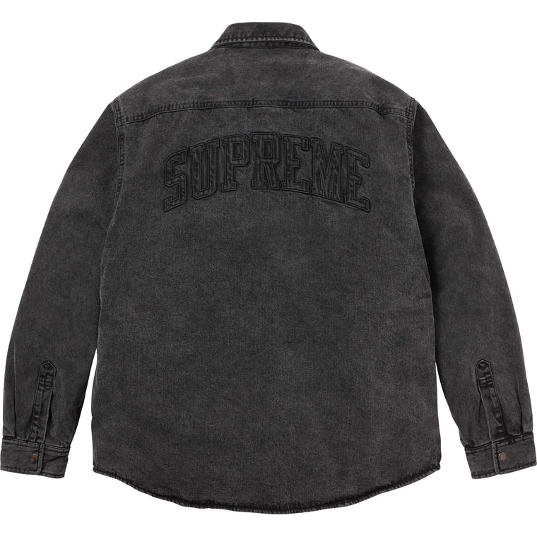 SUPREME SHEARLING LINED DENIM WORK SHIRT-BLACK