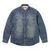 SUPREME SHEARLING LINED DENIM WORK SHIRT-WASHED INDIGO