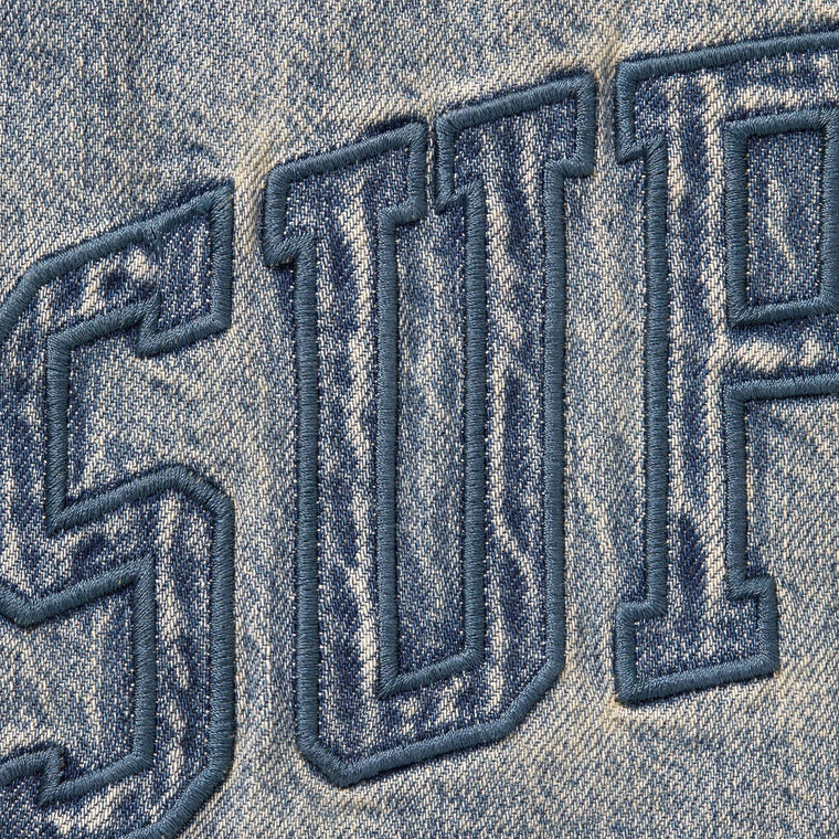 SUPREME SHEARLING LINED DENIM WORK SHIRT-WASHED INDIGO