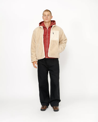 STUSSY SHERPA REVERSIBLE JACKET-NATURAL