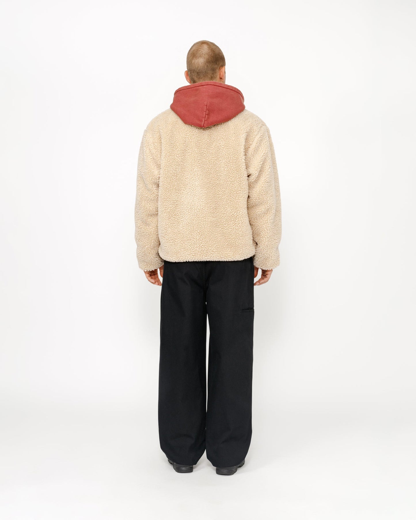 STUSSY SHERPA REVERSIBLE JACKET-NATURAL