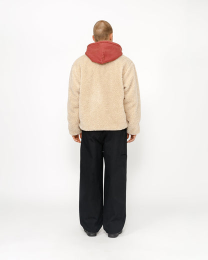 STUSSY SHERPA REVERSIBLE JACKET-NATURAL