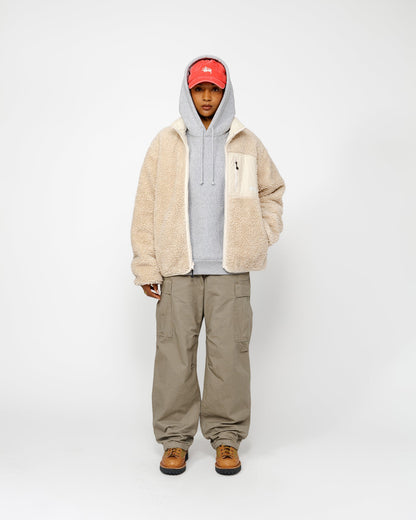 STUSSY SHERPA REVERSIBLE JACKET-NATURAL