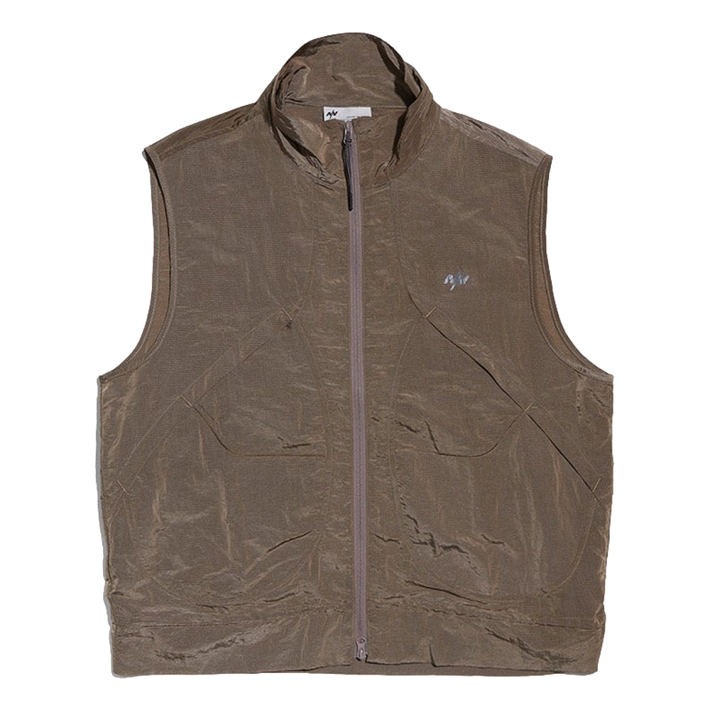 NINE POINT NINE SHOCK WAVE 3D POCKET VEST-METALLIC BROWN