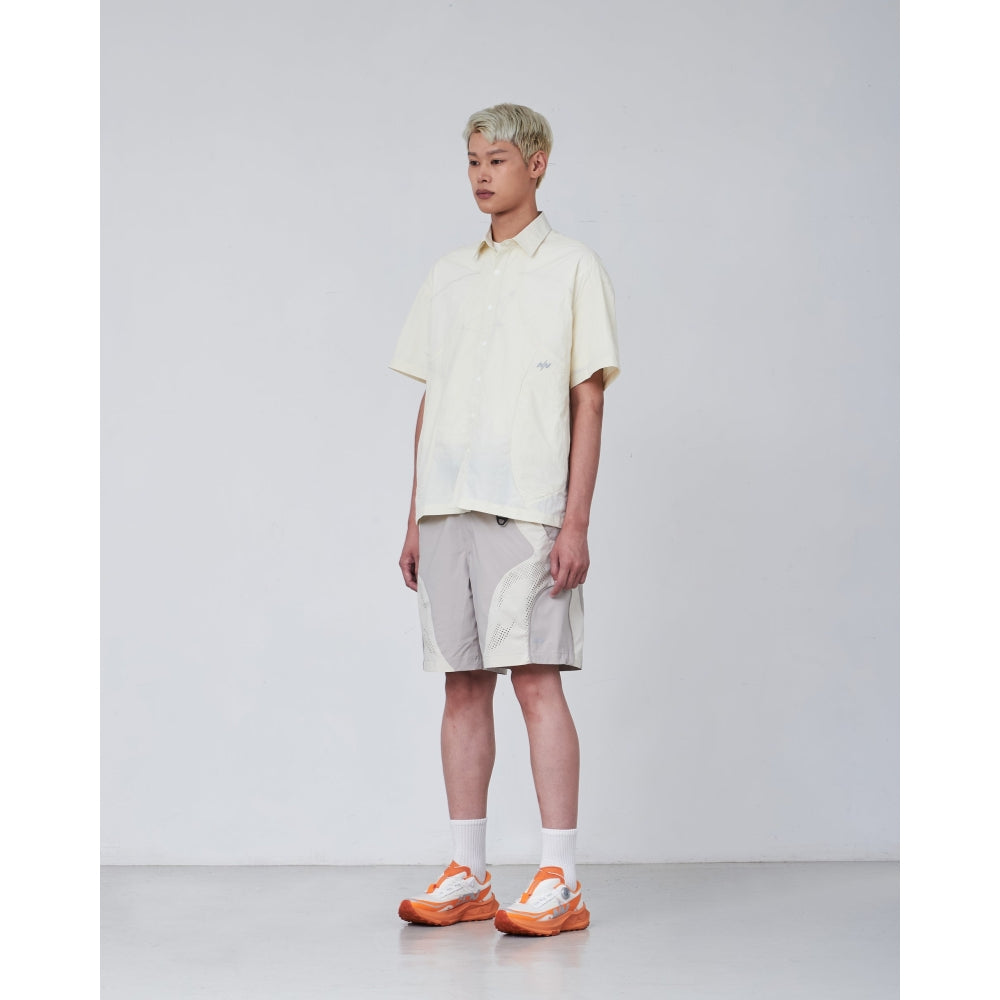 NINE POINT NINE SHOCKWAVE TECH S/S SHIRTS-BEIGE