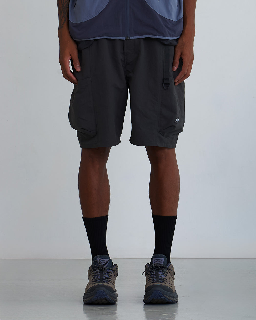NINE POINT NINE SHORELINE BELT POCKET SHORTS-BLACK