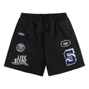 SCENE BY ICE FIRE SHORT PANTS (EMB) LOGO-BLACK