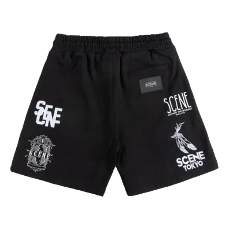 SCENE BY ICE FIRE SHORT PANTS (EMB) LOGO-BLACK