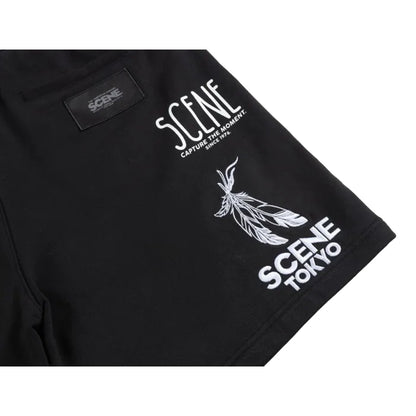 SCENE BY ICE FIRE SHORT PANTS (EMB) LOGO-BLACK