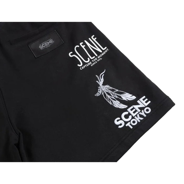 SCENE BY ICE FIRE SHORT PANTS (EMB) LOGO-BLACK