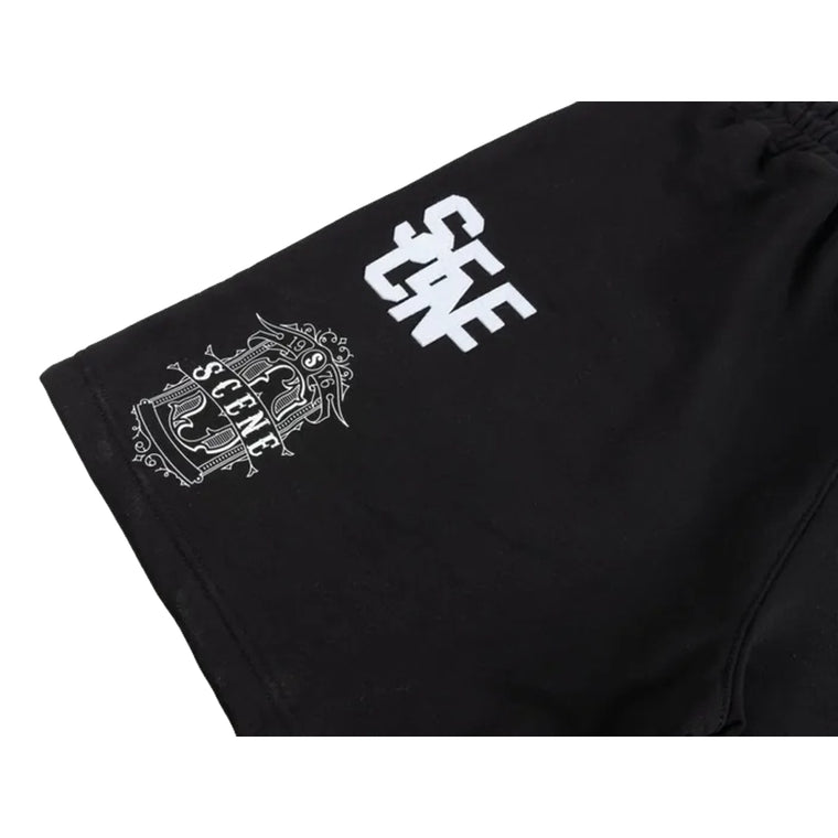 SCENE BY ICE FIRE SHORT PANTS (EMB) LOGO-BLACK
