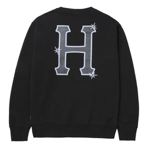 HUF SIDELINE CREWNECK-BLACK