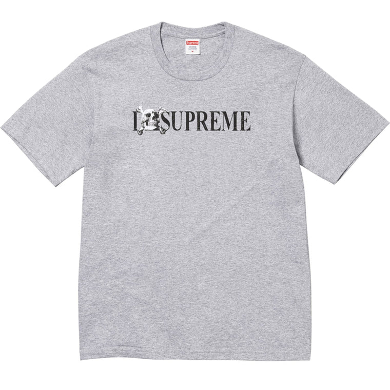 SUPREME SKULL TEE-HEATHER GREY