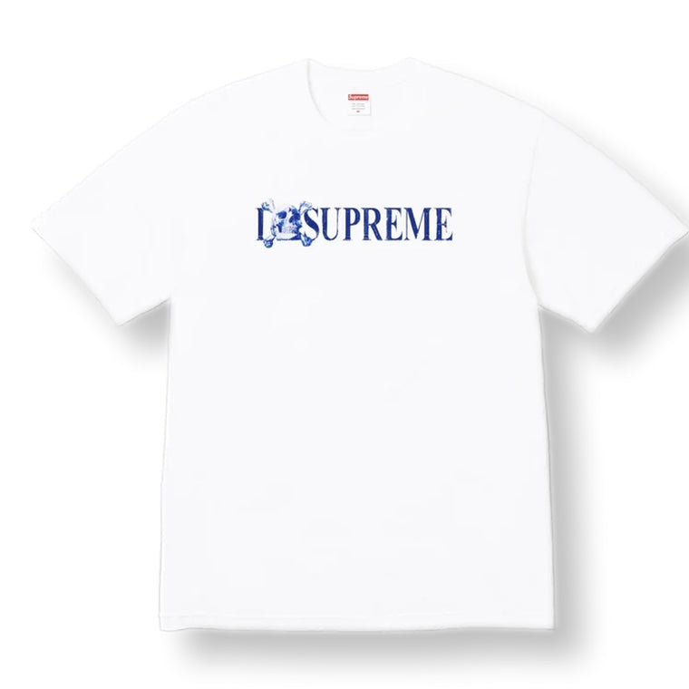 SUPREME SKULL TEE-WHITE