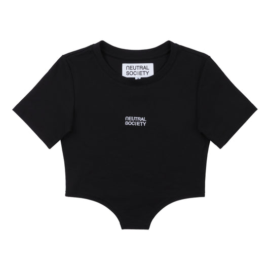NEUTRAL SOCIETY SMALL LOGO BODYSUIT TEE-BLACK