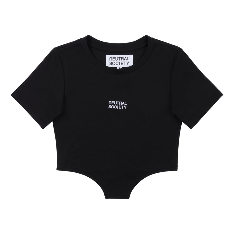 NEUTRAL SOCIETY SMALL LOGO BODYSUIT TEE-BLACK